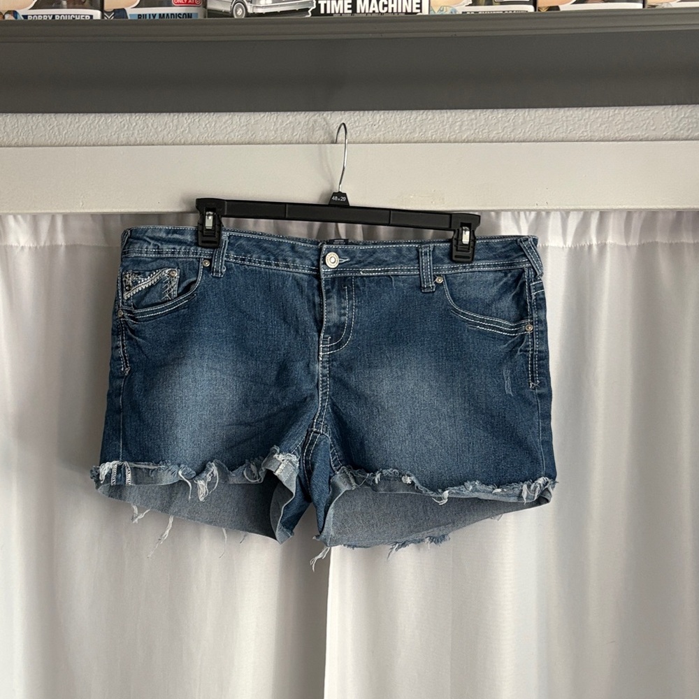 Amethyst Jeans Distressed Blue Jean Shorts